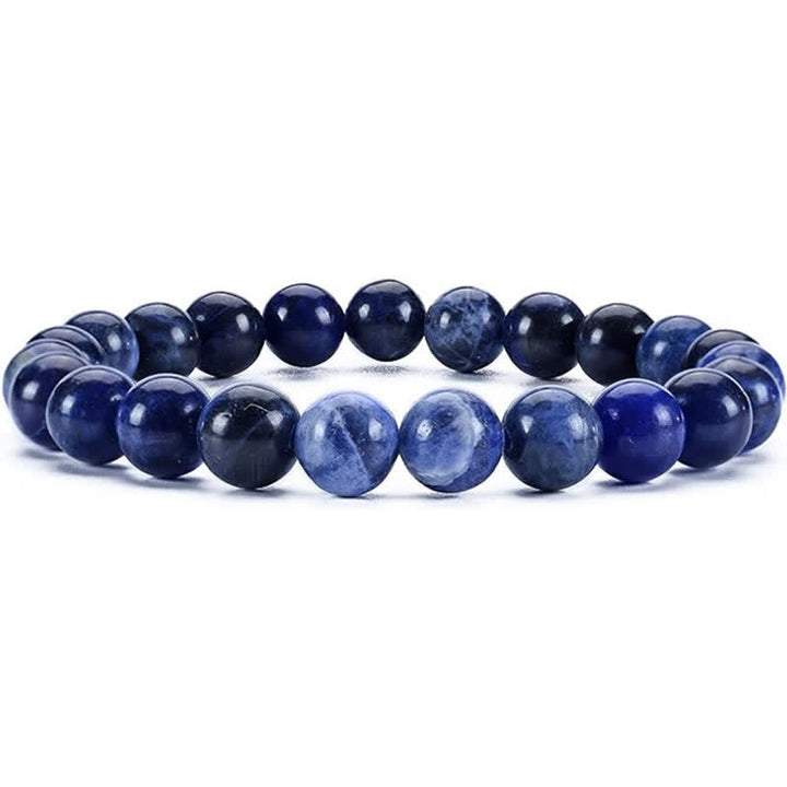 Pulsera de cuentas de piedra natural de 8 mm de Olivenorma para mujer y hombre