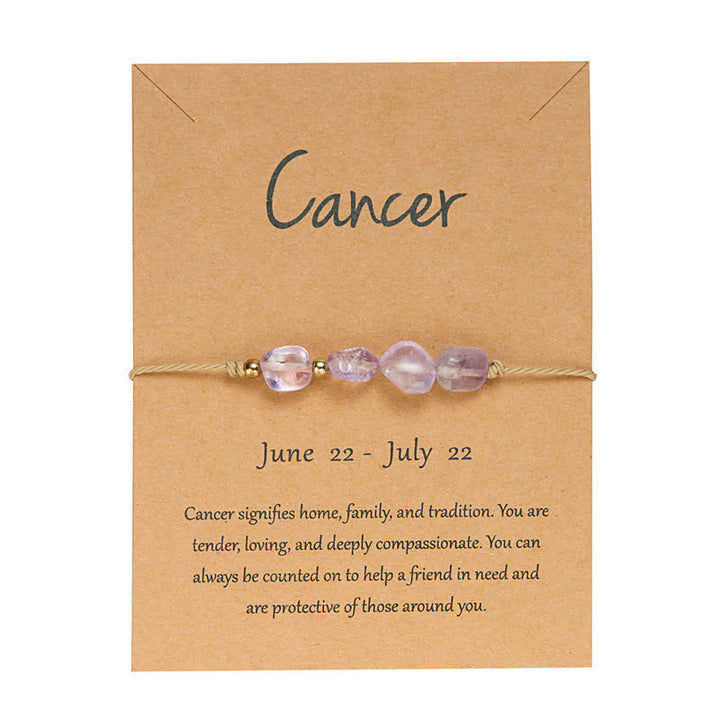 Pulsera ajustable con cuentas de piedra irregular de Olivenorma con signos astrológicos