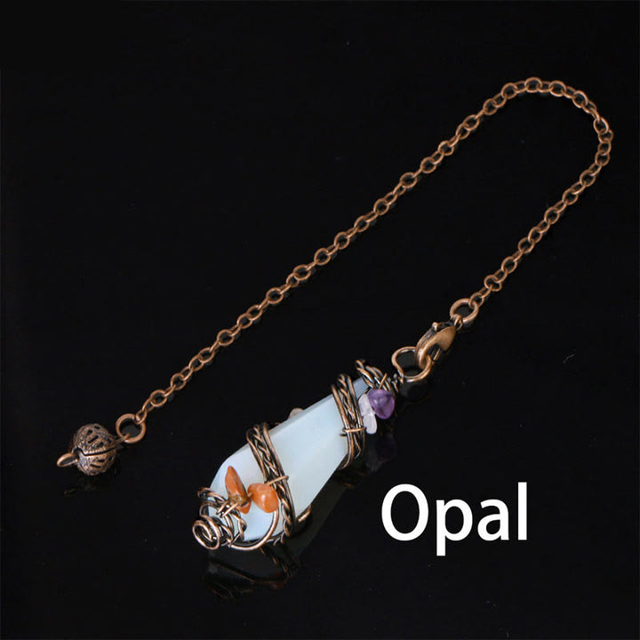Péndulo de adivinación con piedra preciosa natural de bronce de Olivenorma 