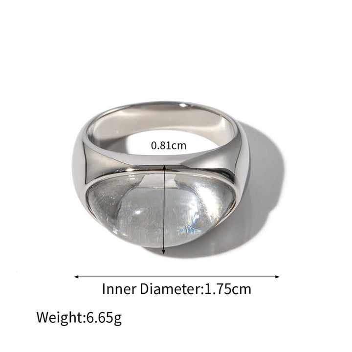 Anillo de acero inoxidable de 18 k con peridoto de cristal transparente de Olivenorma