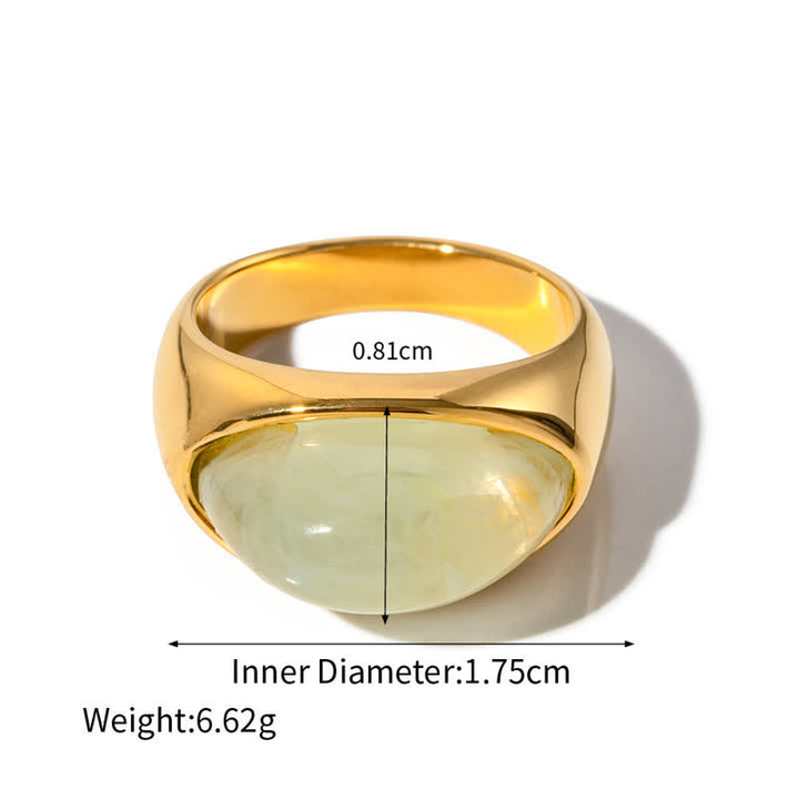 Anillo de acero inoxidable de 18 k con peridoto de cristal transparente de Olivenorma