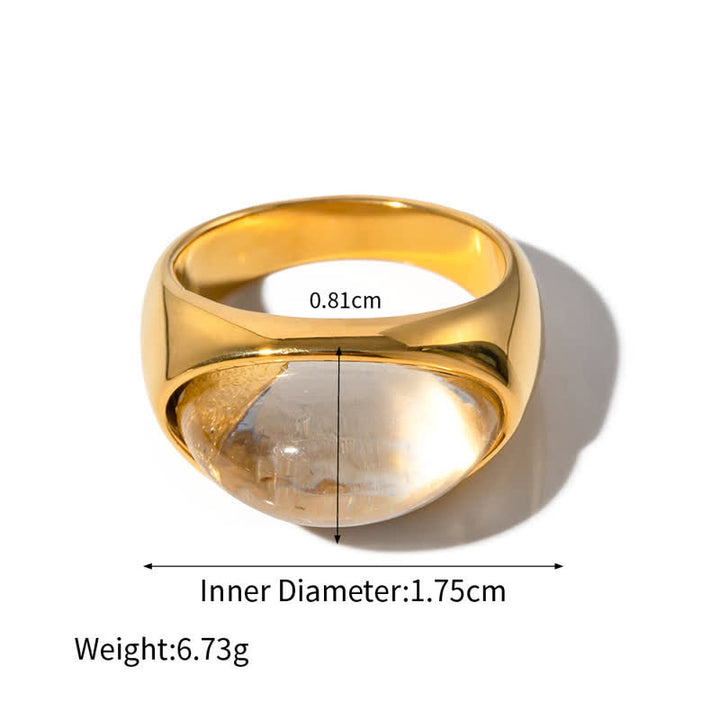 Anillo de acero inoxidable de 18 k con peridoto de cristal transparente de Olivenorma