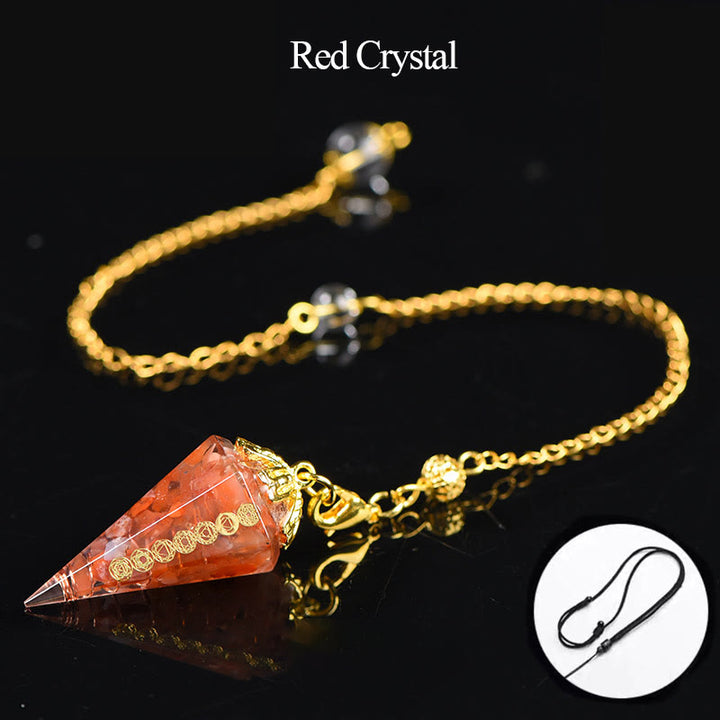 Péndulo de cristal espiritual puntiagudo de aguamarina natural de Olivenorma