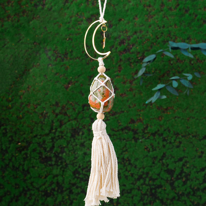 Adorno colgante con piedras preciosas curativas naturales de Reiki de Olivenorma 