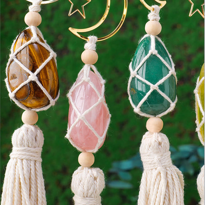 Adorno colgante con piedras preciosas curativas naturales de Reiki de Olivenorma 