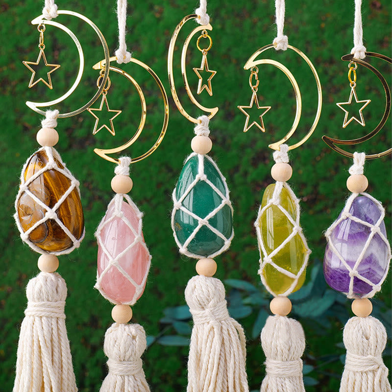 Adorno colgante con piedras preciosas curativas naturales de Reiki de Olivenorma 