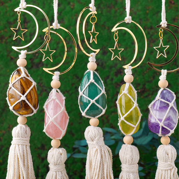 Adorno colgante con piedras preciosas curativas naturales de Reiki de Olivenorma 