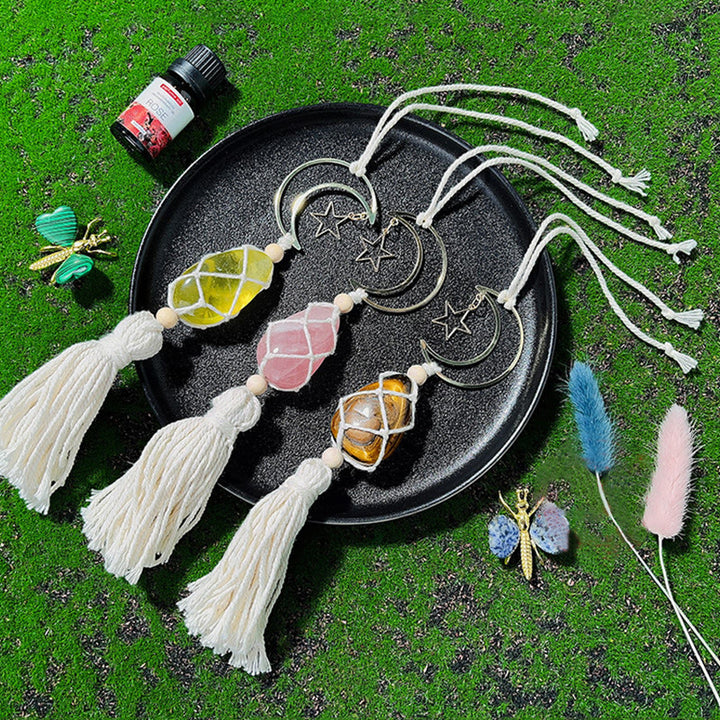Adorno colgante con piedras preciosas curativas naturales de Reiki de Olivenorma 