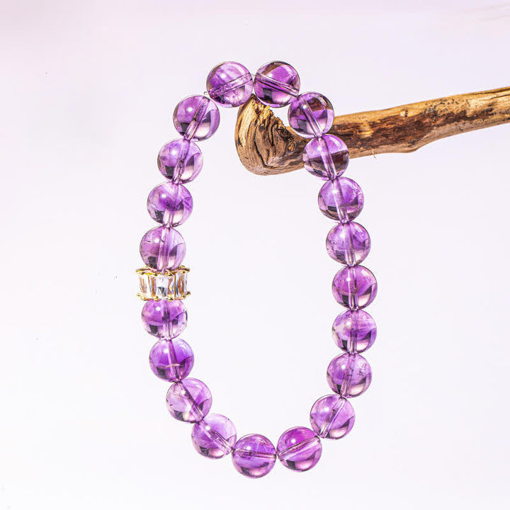 Pulsera de cuentas de amatista natural "Previewer" de Olivenorma 