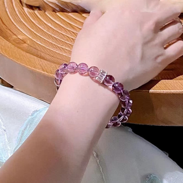 Pulsera de cuentas de amatista natural "Previewer" de Olivenorma 