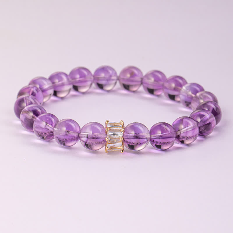 Pulsera de cuentas de amatista natural "Previewer" de Olivenorma 