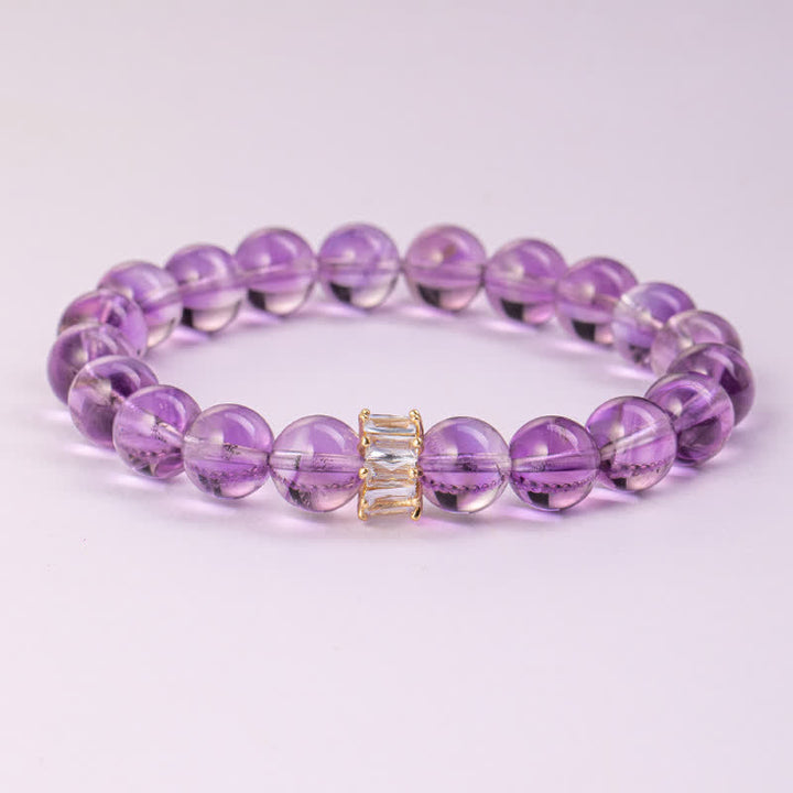 Pulsera de cuentas de amatista natural "Previewer" de Olivenorma 
