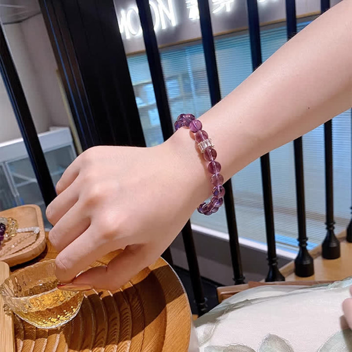 Pulsera de cuentas de amatista natural "Previewer" de Olivenorma 