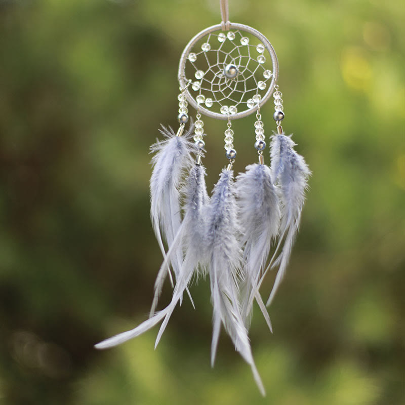 Adorno de atrapasueños de meditación de cristal transparente Olivenorma 
