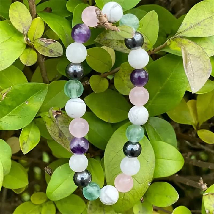 Pulsera de cuentas de piedra natural multicolor Olivenorma 