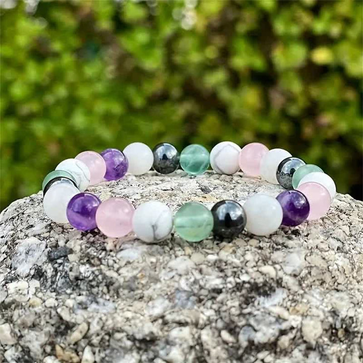 Pulsera de cuentas de piedra natural multicolor Olivenorma 