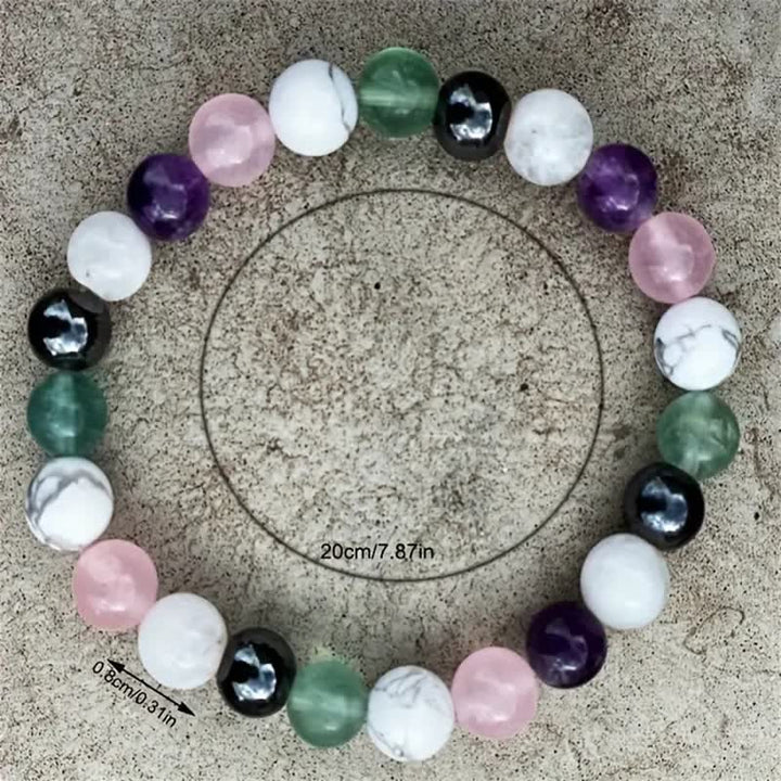Pulsera de cuentas de piedra natural multicolor Olivenorma 