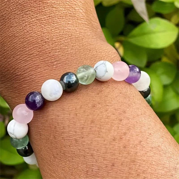 Pulsera de cuentas de piedra natural multicolor Olivenorma 