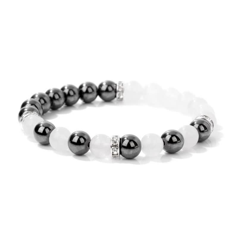 Pulsera de cuentas con contraste multicolor de piedra natural Olivenorma 