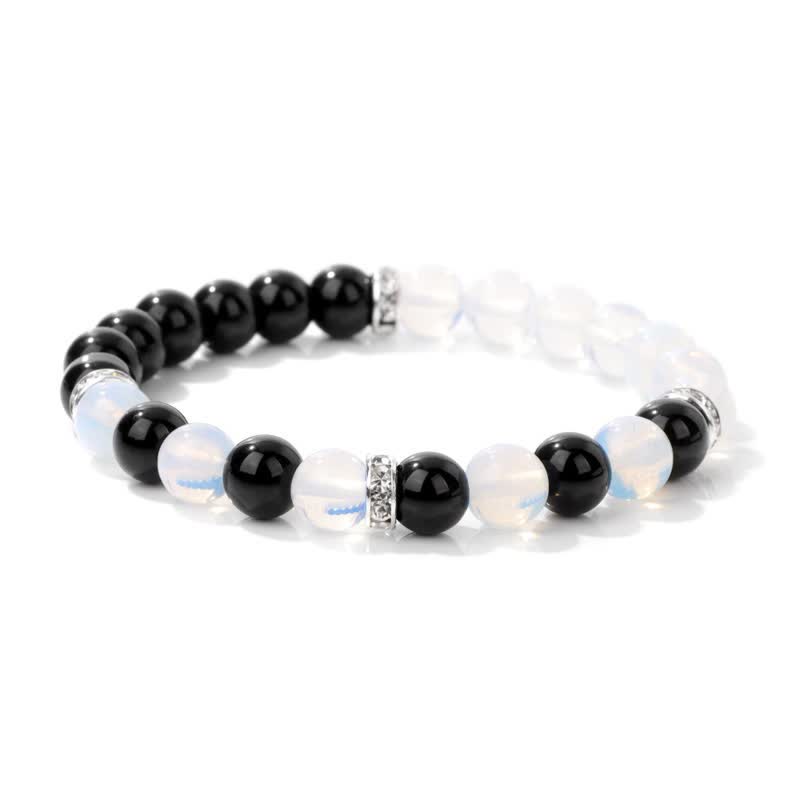 Pulsera de cuentas con contraste multicolor de piedra natural Olivenorma 