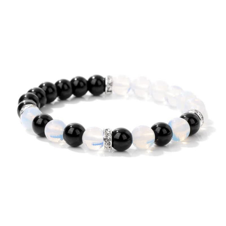 Pulsera de cuentas con contraste multicolor de piedra natural Olivenorma 