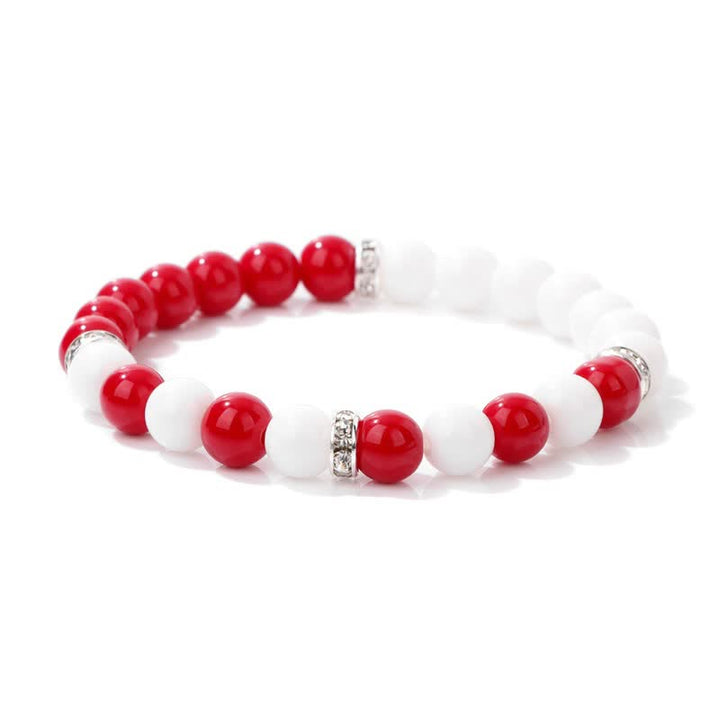 Pulsera de cuentas con contraste multicolor de piedra natural Olivenorma 