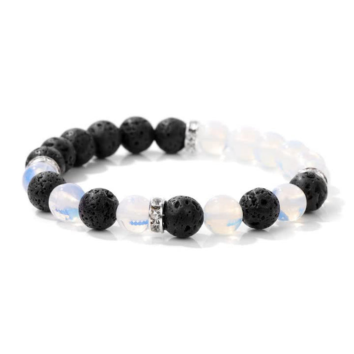 Pulsera de cuentas con contraste multicolor de piedra natural Olivenorma 