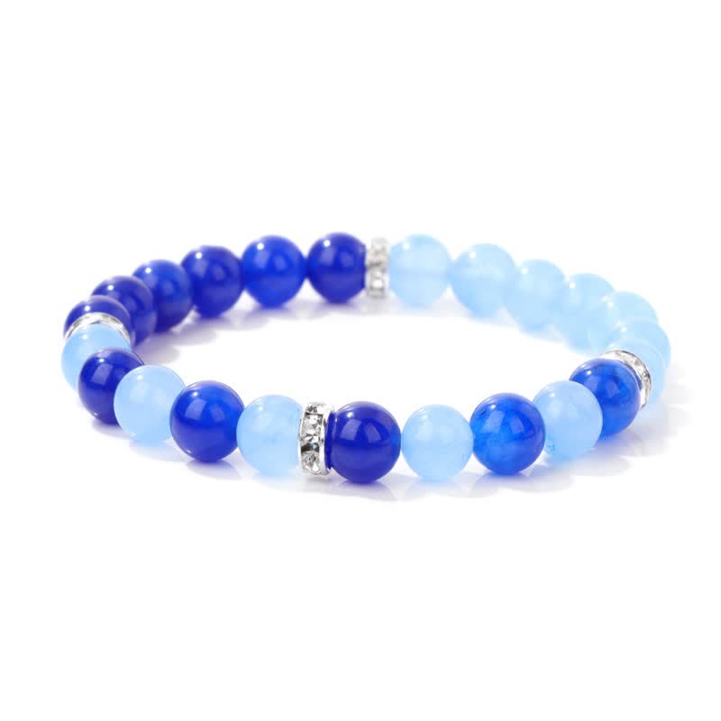 Pulsera de cuentas con contraste multicolor de piedra natural Olivenorma 