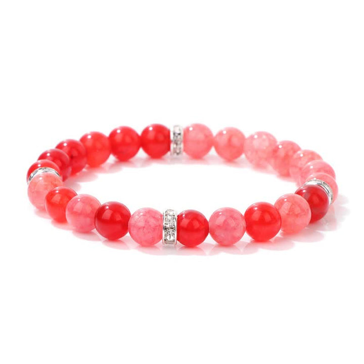 Pulsera de cuentas con contraste multicolor de piedra natural Olivenorma 