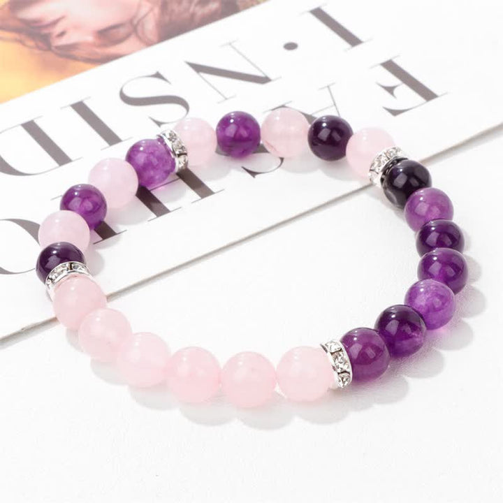Pulsera de cuentas con contraste multicolor de piedra natural Olivenorma 