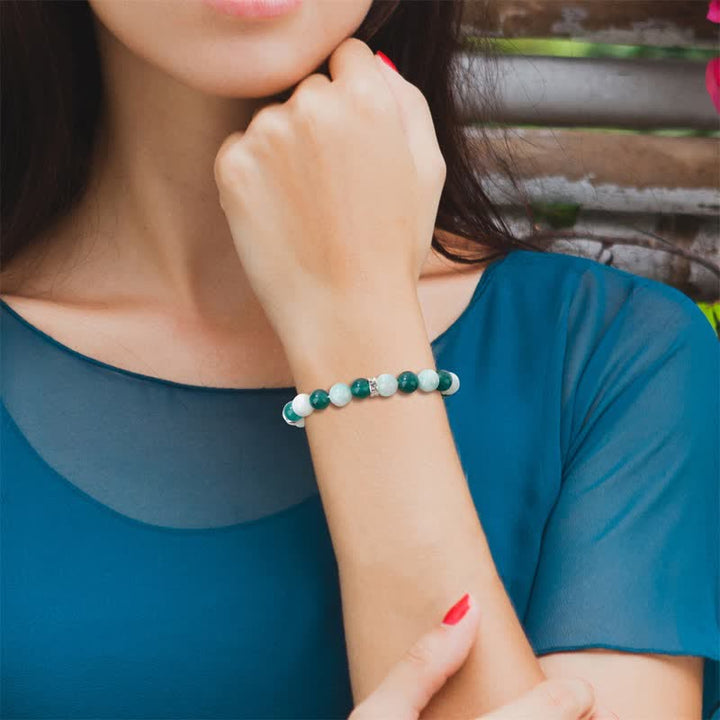 Pulsera de cuentas con contraste multicolor de piedra natural Olivenorma 