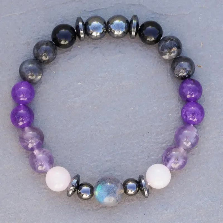 Pulsera de cuentas de piedra natural "Healing Broken Heart" de Olivenorma 