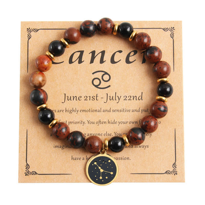 Pulsera dorada de acero inoxidable con cuentas de piedra natural de Olivenorma