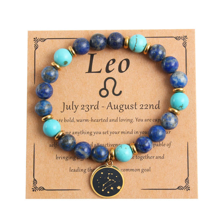 Pulsera dorada de acero inoxidable con cuentas de piedra natural de Olivenorma