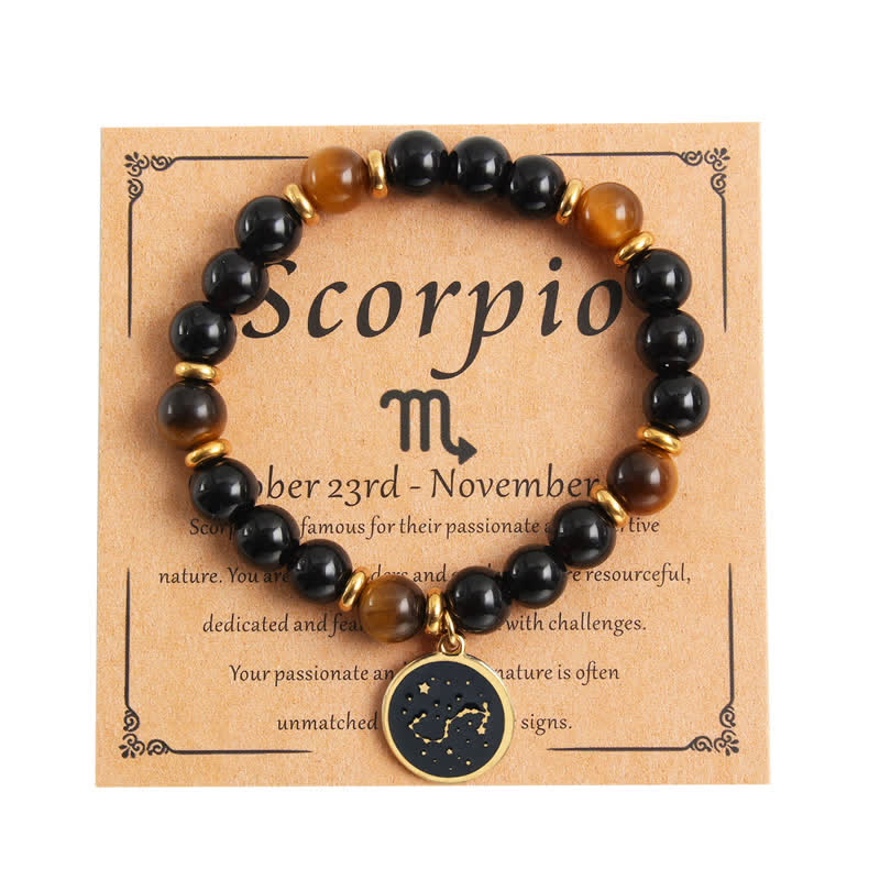 Pulsera dorada de acero inoxidable con cuentas de piedra natural de Olivenorma