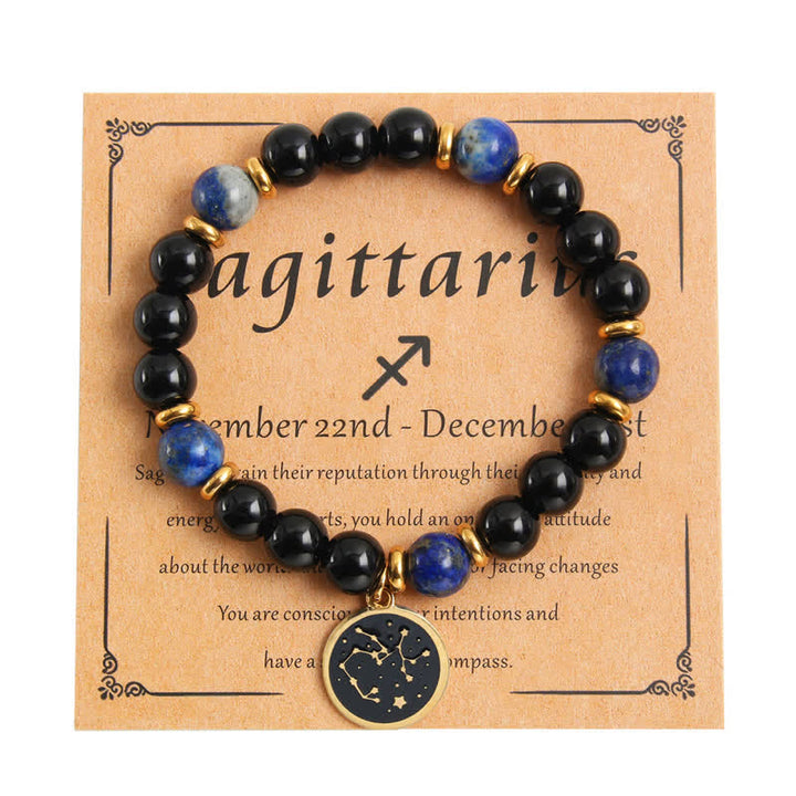 Pulsera dorada de acero inoxidable con cuentas de piedra natural de Olivenorma