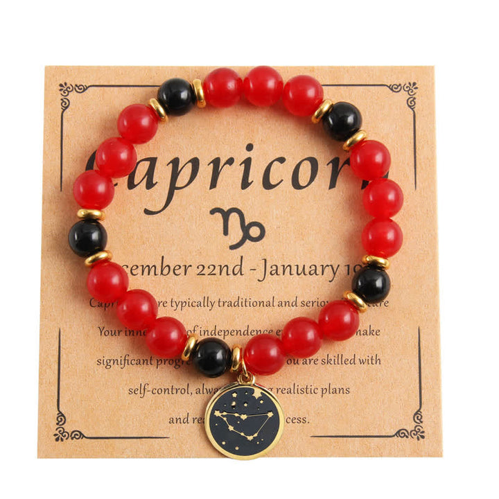 Pulsera dorada de acero inoxidable con cuentas de piedra natural de Olivenorma