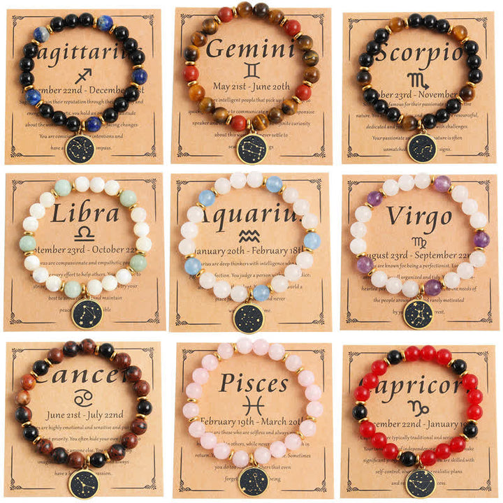 Pulsera dorada de acero inoxidable con cuentas de piedra natural de Olivenorma