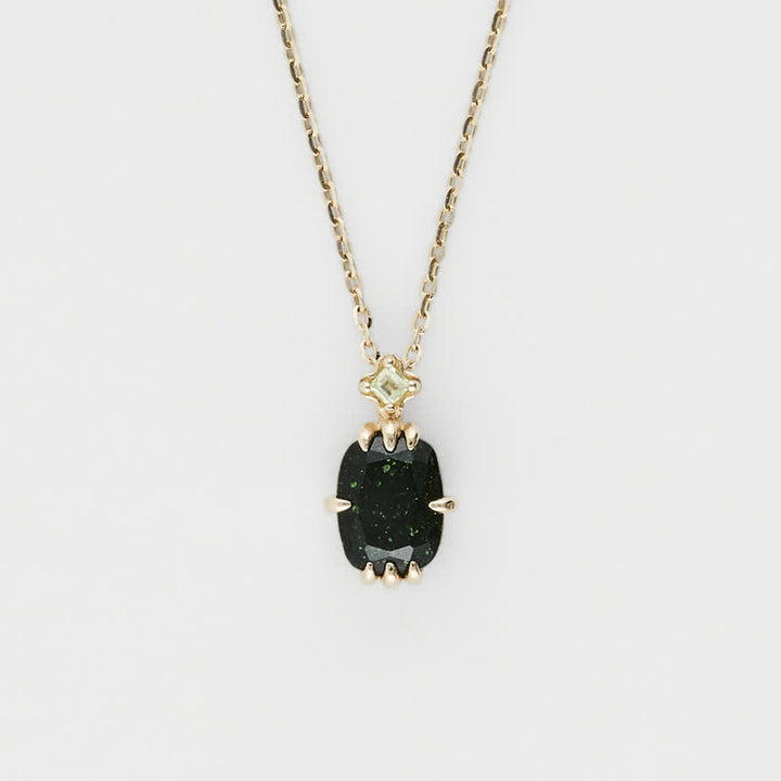 Conjunto de joyas con anillo, collar y esmeralda y peridoto natural de Olivenorma