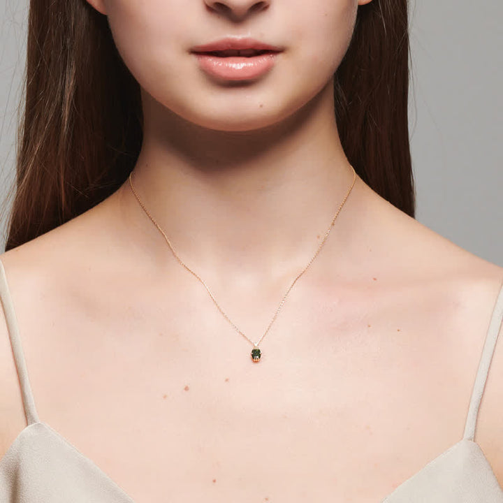 Conjunto de joyas con anillo, collar y esmeralda y peridoto natural de Olivenorma