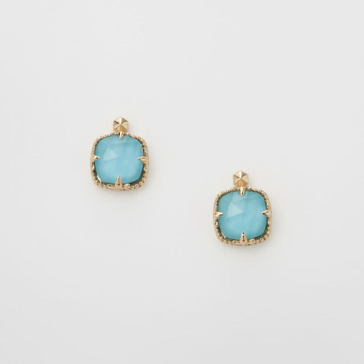 Conjunto de joyería con collar, pendientes y anillo de aguamarina natural de Olivenorma 