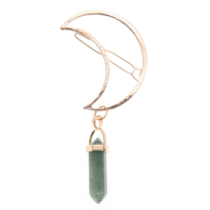 Colgante de piedra preciosa natural Olivenorma con forma de horquilla en forma de luna