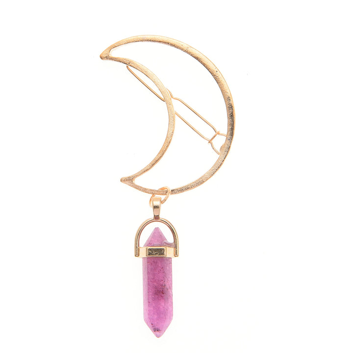 Colgante de piedra preciosa natural Olivenorma con forma de horquilla en forma de luna