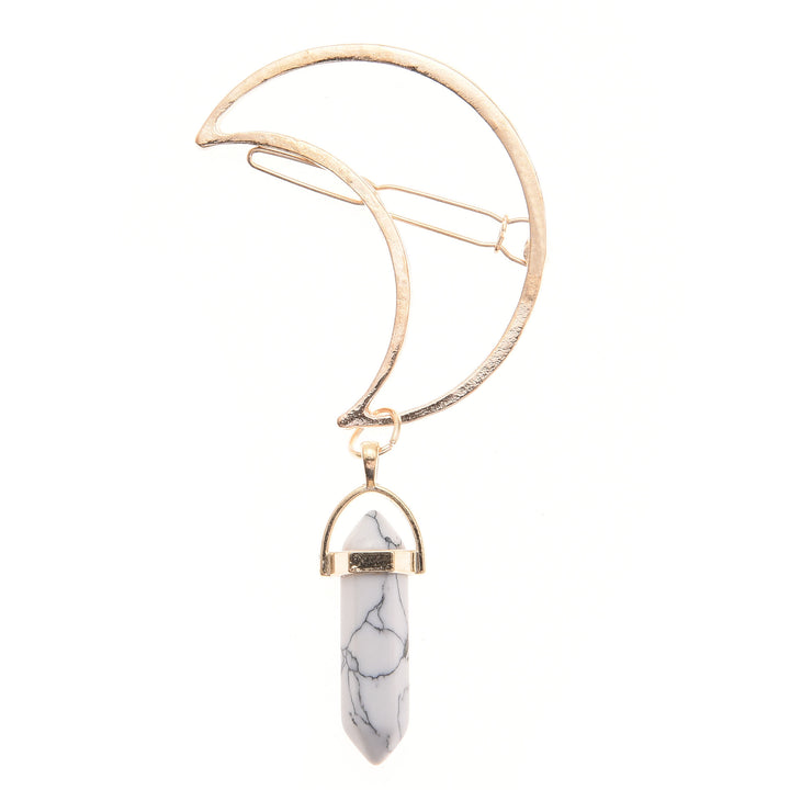Colgante de piedra preciosa natural Olivenorma con forma de horquilla en forma de luna