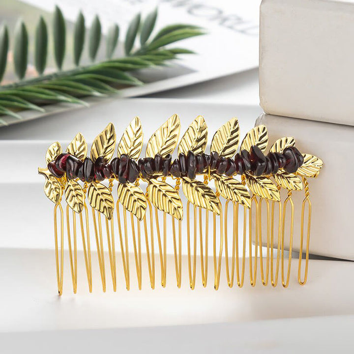 Peinetas para el cabello con piedras preciosas de cristal natural de Olivenorma