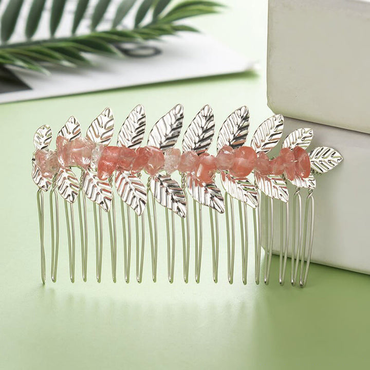 Peinetas para el cabello con piedras preciosas de cristal natural de Olivenorma