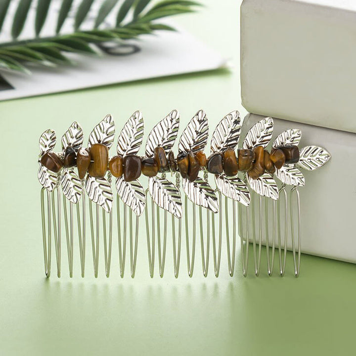 Peinetas para el cabello con piedras preciosas de cristal natural de Olivenorma