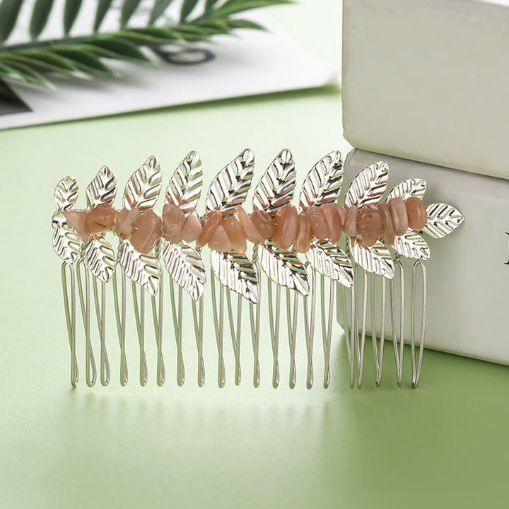 Peinetas para el cabello con piedras preciosas de cristal natural de Olivenorma