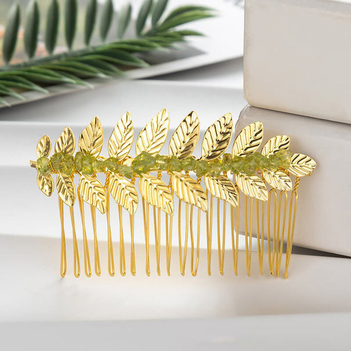 Peinetas para el cabello con piedras preciosas de cristal natural de Olivenorma
