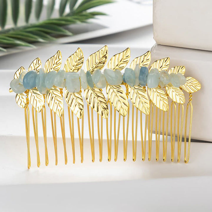 Peinetas para el cabello con piedras preciosas de cristal natural de Olivenorma